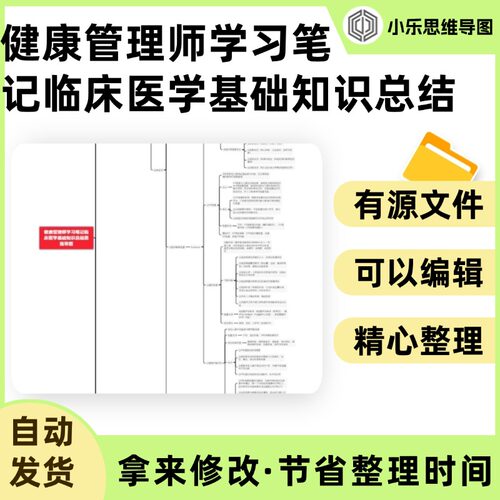 健康管理师学习笔记临床医学基础知识总结思维导图Xmind制作电子
