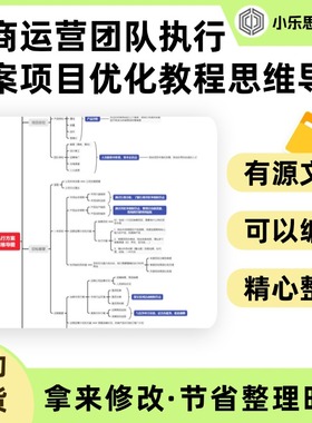 电商运营团队执行方案项目优化教程思维导图Xmind笔记制作电子版
