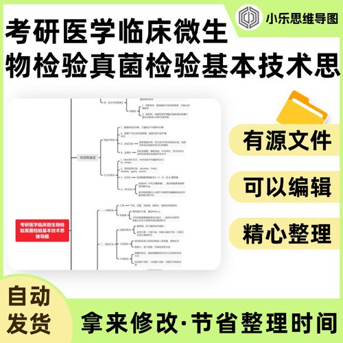 考研医学临床微生物检验真菌检验基本技术思维导图Xmind笔记制作