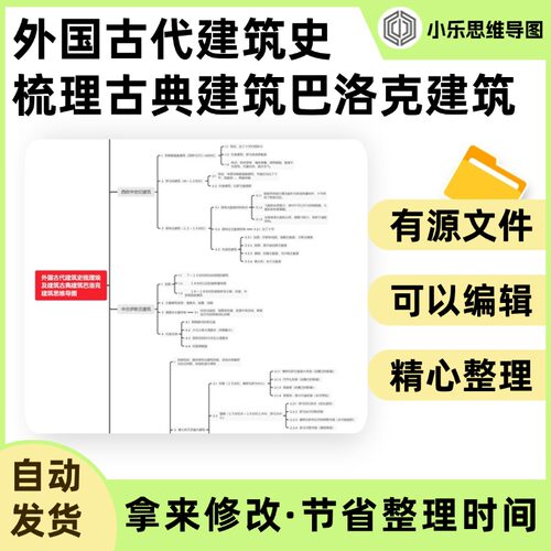外国古代建筑史梳理埃及建筑古典建筑巴洛克建筑思维导图Xmind
