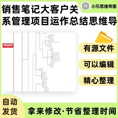 销售笔记大客户关系管理项目运作总结思维导图Xmind笔记制作电子