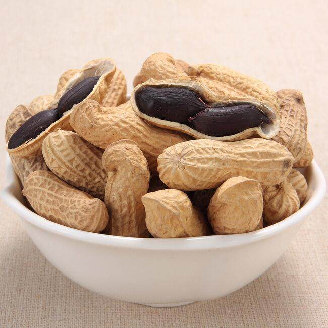 黑花生新货黑衣黑皮花生原味带壳富硒熟花生350g 炒货零食包邮