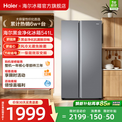 海尔541L风冷一级能效双开门冰箱
