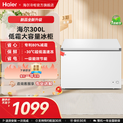 海尔haier300升家用冰箱冰柜雪柜大容量商用冷藏一级能效节能冷柜