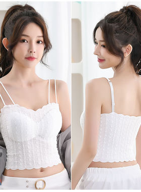 爆款美背内衣女打底夏季外穿背心性感吊带防走光一体裹胸内搭薄款