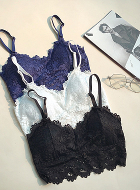 性感蕾丝胸衣美背吊带打底抹胸女士胸垫文胸镂空内衣黑色裹胸包邮