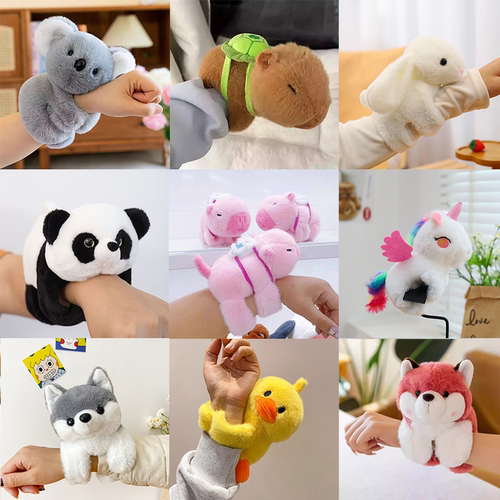 卡皮巴拉啪啪圈玩偶小浣熊毛绒