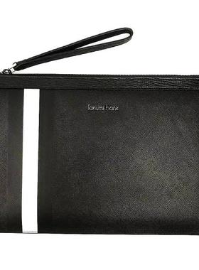 日本原创TAKUMI HANK牛皮男士手包黑色商务休闲容量大