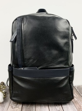 日本原创TAKUMI HANK 时尚百搭大容量休闲旅行真皮双肩包电脑包