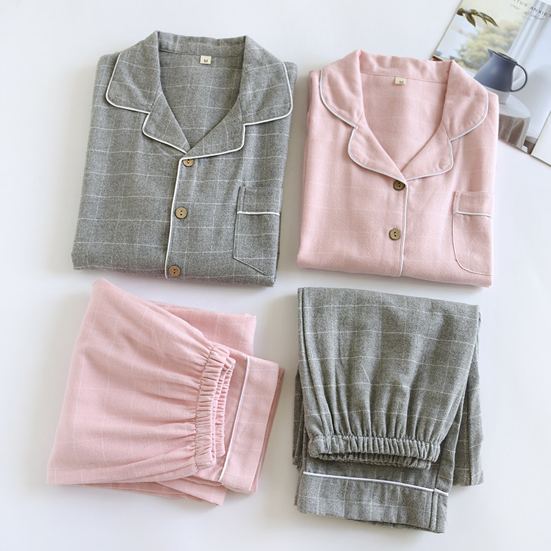 『简约』情侣睡衣女纯棉磨毛绒布春秋格子男士宽松大码家居服加厚,女士内衣/男士内衣/家居服,睡衣/家居服套装,淘宝优惠券,粉丝福利购,淘宝优惠卷