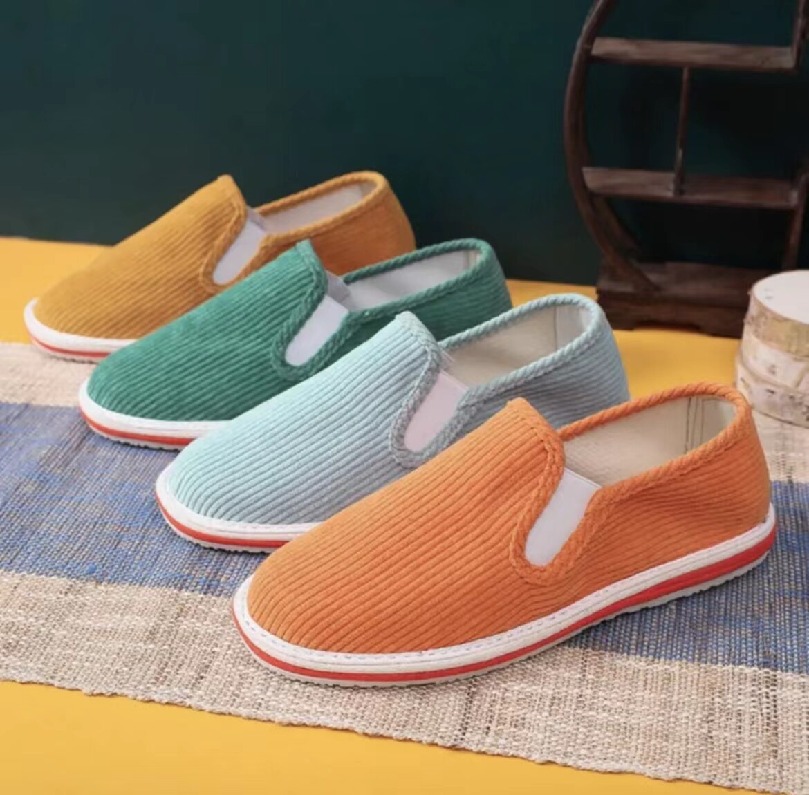 京紫红秋款布鞋千层底男女开车休闲钓鱼办公舒适透气一脚蹬