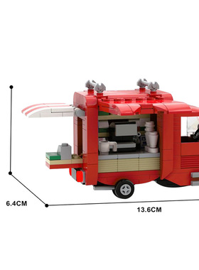 圣诞礼物咖啡车积木玩具 自由组装MOC-130816小颗粒积木益智玩具