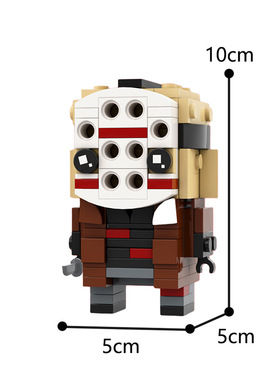 MOC-84775电影系列面具杰森魔桌面积木摆件 拼搭积木玩具