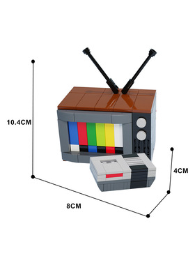 MOC-80942红白机和电视NES and TV 游戏机积木模型玩具