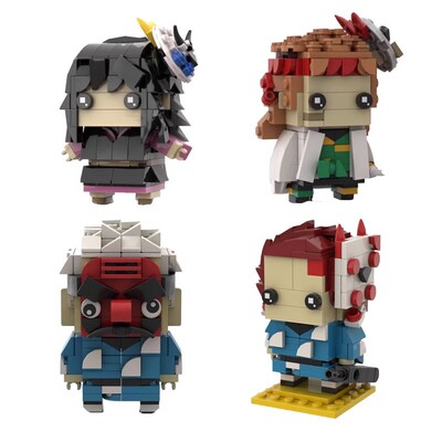 MOC积木鬼灭之刃麟泷左近次 方头仔拼装组装玩具模型套装