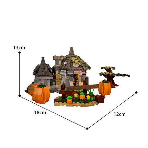 MOC-17036万圣节小屋Hut minifig scale拼搭玩具积木礼物摆件