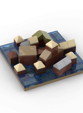 MOC积木60506  套装迷你建筑微缩湖滨小镇 科技模型玩具