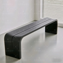 侘寂风实木黑色长条凳白蜡木搭长凳换鞋凳长板凳床尾凳餐桌木凳