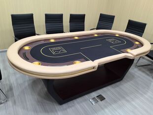 豪华高端德州扑克桌品质保障LED灯桌面扶手防火筹码棋牌德扑桌子