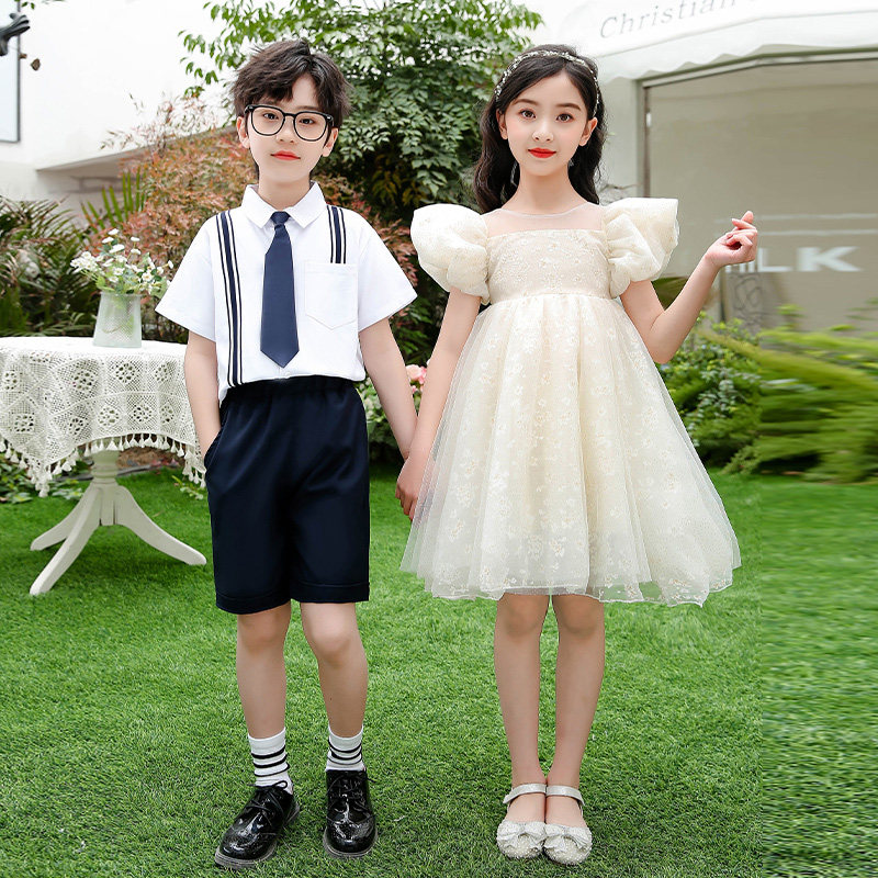 幼儿园毕业照服装儿童演出服表演服装小学生合唱服男童主持人礼服