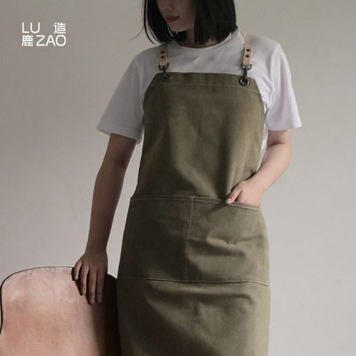 全身背带款围裙定制logo