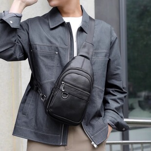 胸包斜挎包运动休闲包真皮复古简约潮包 牛皮男士 头层牛皮新款 特价