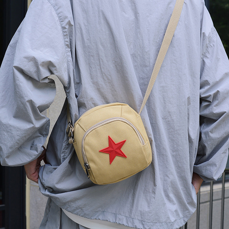 红军包单肩五星为人民服务帆布小包旅游景区男女斜挎包休闲挎包