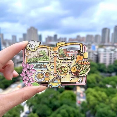 广西柳州手帐本地图金属磁吸冰箱