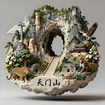 湖南张家界天门山金属冰箱磁贴