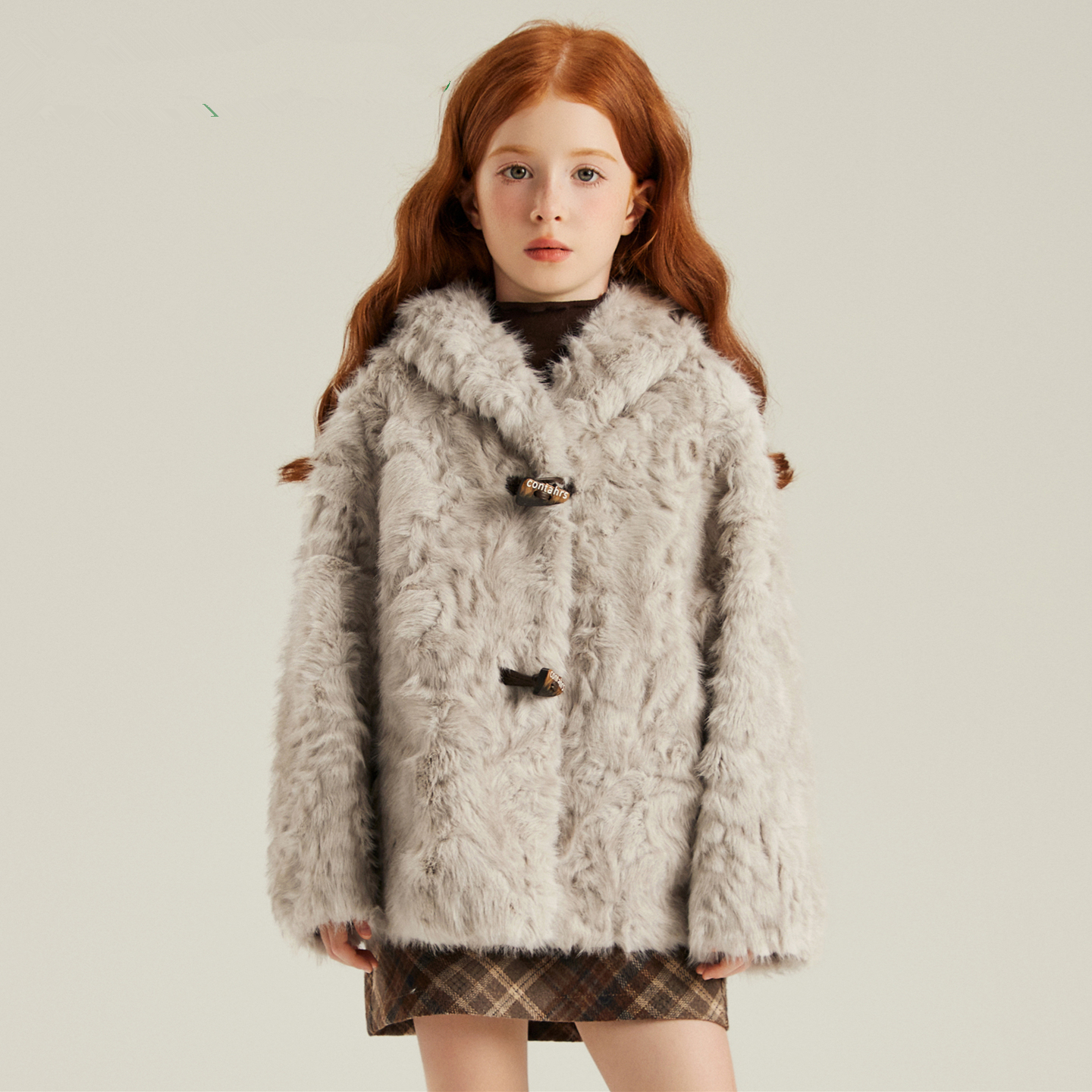 儿童皮毛一体皮草外套2025新款秋冬小女孩加厚貂毛毛绒绒女童上衣