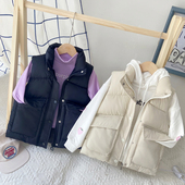 儿童羽绒棉马甲秋冬女童坎肩加厚马夹新款 2026男童宝宝背心中大童