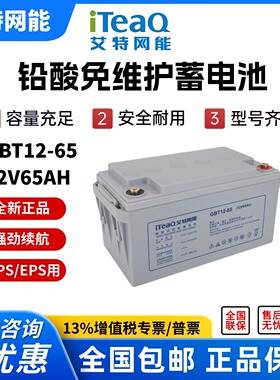 iTeaQ艾特网能蓄电池GBT12V65AH 50AH 38AH24AH直流屏UPS电源专用