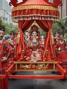 花轿步撵凤撵八抬可折叠镀锌钢管出租婚庆迎亲厂家定做复古典轿子