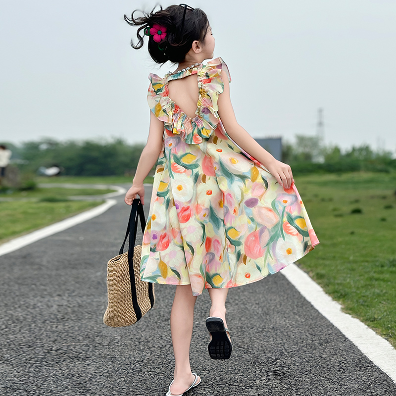 女童连衣裙儿童纯棉碎花公主裙