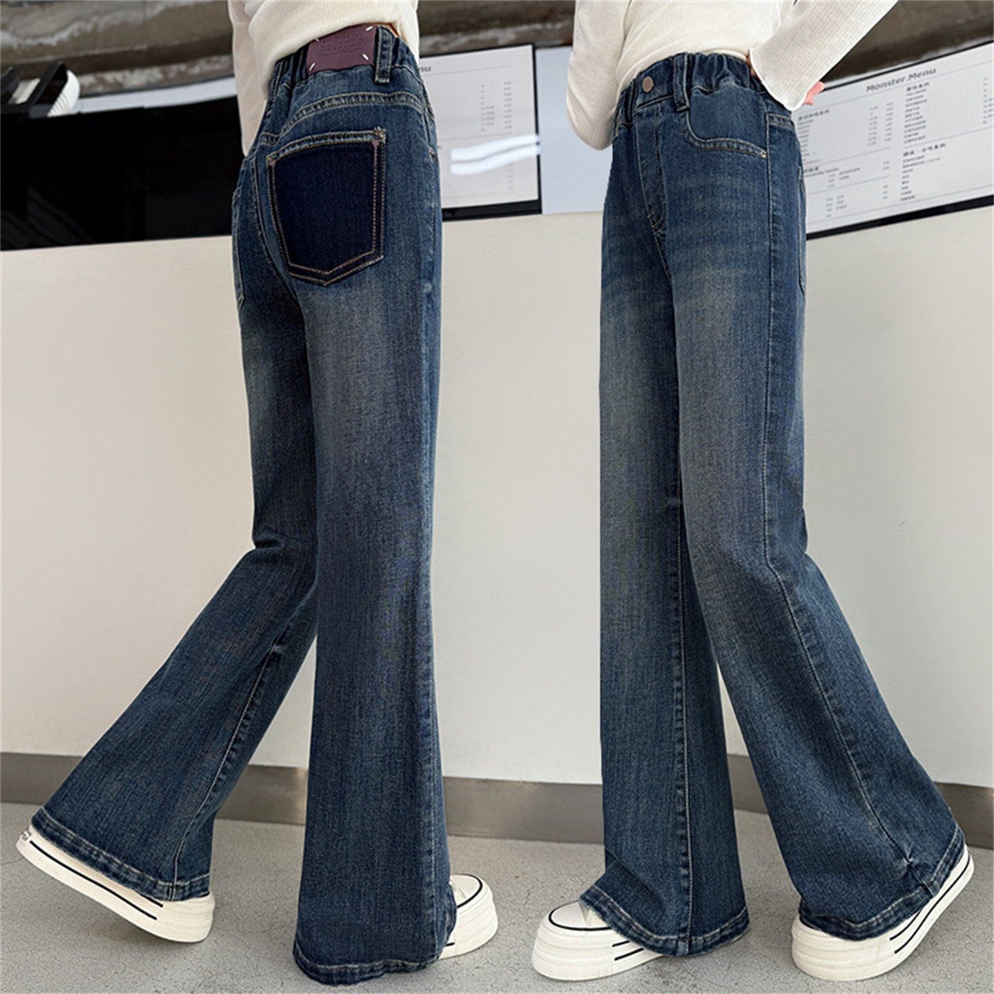 女童喇叭裤春秋2025新款秋装中大童网红修身牛仔长裤儿童秋季裤子,童装/婴儿装/亲子装,裤子,淘宝优惠券,粉丝福利购,淘宝优惠卷