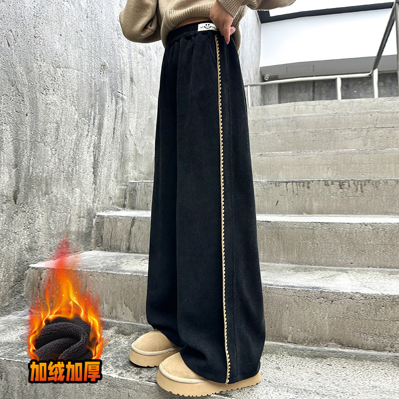 女童加绒裤子秋冬2025新款冬装洋气大童冬季加厚阔腿裤儿童条绒裤,童装/婴儿装/亲子装,裤子,淘宝优惠券,粉丝福利购,淘宝优惠卷