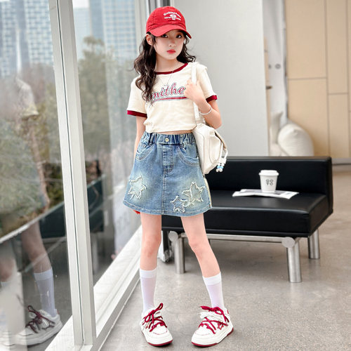 女童牛仔半身裙夏季薄款儿童裙子