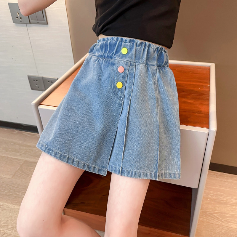 女童牛仔短裤夏季薄款2025新款潮女大童时尚洋气牛仔短裙儿童夏装
