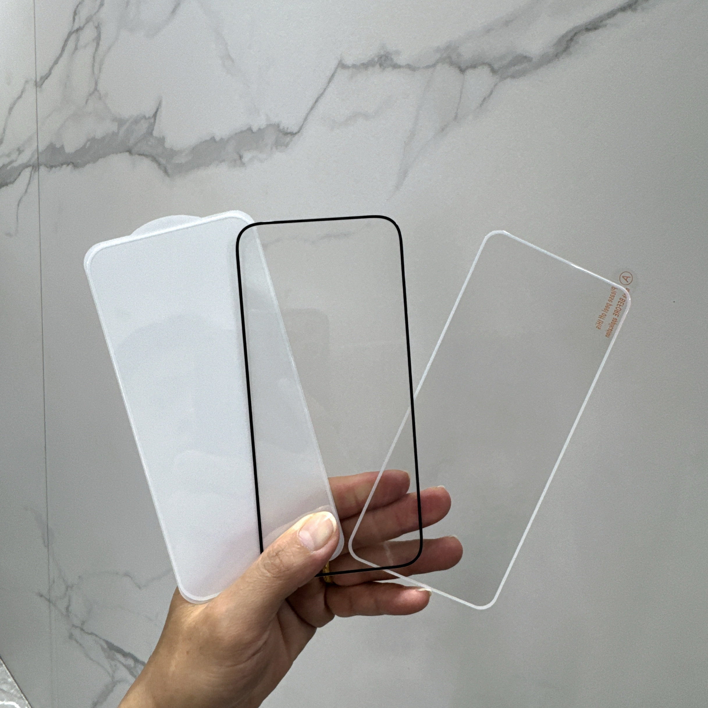 适用于苹果/华为/oppo/vivo/魅族20/一加/红魔/小米15白色钢化膜iPhone15pro全屏防摔白边防爆膜黑边保护贴膜