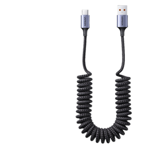 绿联typec数据线车载弹簧伸缩6A5A适用Mate60pro超级快充100W