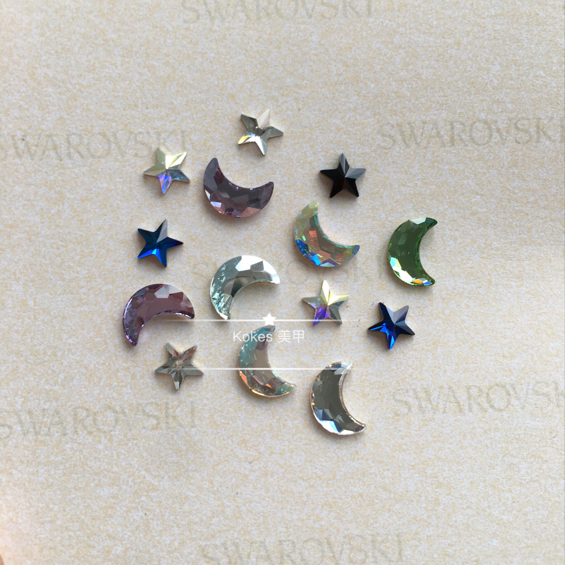 【施】正 品奥钻 2816平底五角星5mm星星 2813月亮美甲异形钻饰品