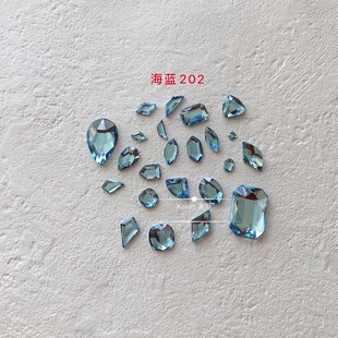 正品 奧鉆華子海藍馬眼美甲異形鉆湖藍色202水滴三角形菱形 施
