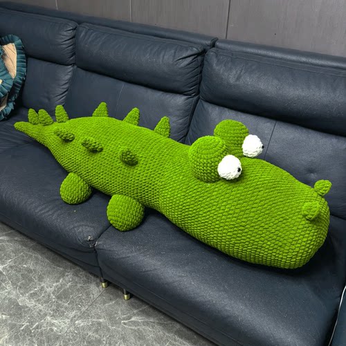 超大冰条鳄鱼抱枕哄睡玩偶材料包