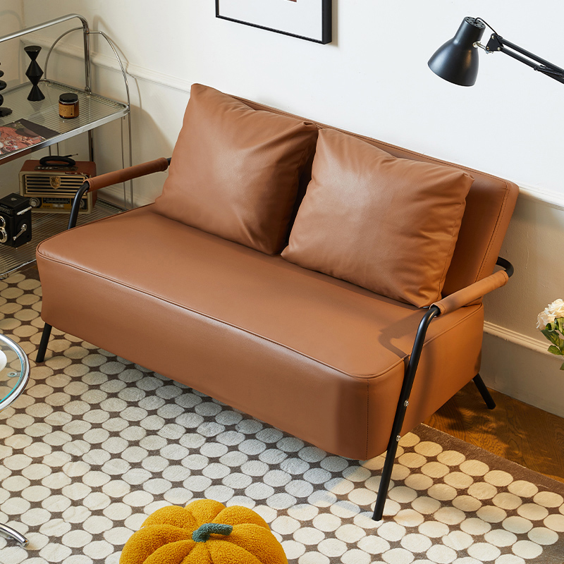 单人布艺沙发客厅2024新款出租房小户型双人直排科技布小沙发椅