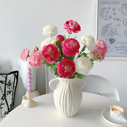 玫瑰仿真花假花摆设餐桌客厅高级感逼真房间装饰摆件干花仿生花束