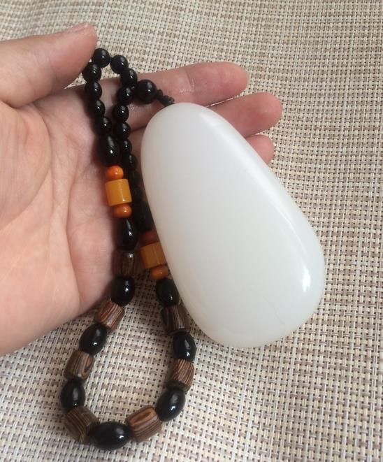 天然玉石白玉原石头手把件缠丝玉阿富汗裸石收藏品送男士礼物