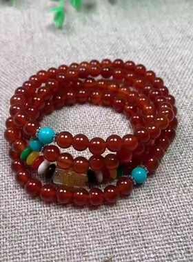 玛瑙多圈手链水草海洋玉髓三四圈六字真言手串男女款绕圈手排