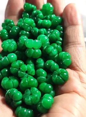 天然玉石散珠翡翠干青南瓜珠祖母绿车轮珠散珠手链项链珠配件珠子