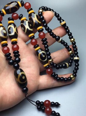 西藏手链朱砂九眼天珠