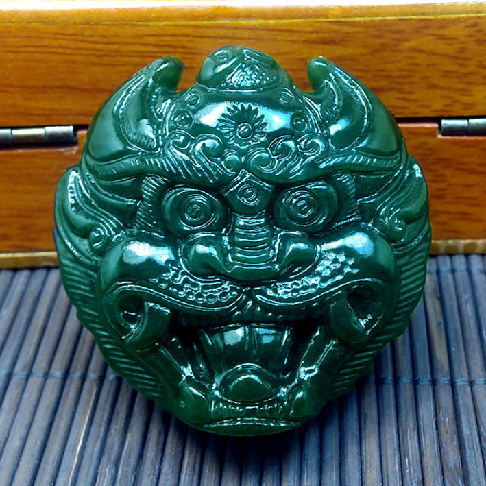 天然新疆和田青玉老虎头皮带扣腰扣时尚玉器男款保真厂家直销包邮